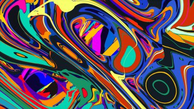 soyut psikedelik dijital sanat eserleri canlı kıvrımlı renkler içerir, dinamik, akışkan bir bileşim oluşturur.