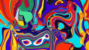 soyut psikedelik dijital sanat eserleri canlı kıvrımlı renkler içerir, dinamik, akışkan bir bileşim oluşturur.