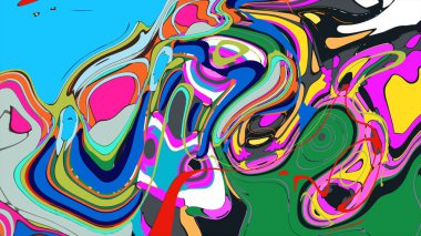 soyut psikedelik dijital sanat eserleri canlı kıvrımlı renkler içerir, dinamik, akışkan bir bileşim oluşturur.