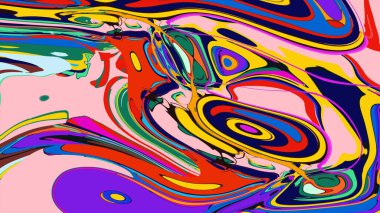 soyut psikedelik dijital sanat eserleri canlı kıvrımlı renkler içerir, dinamik, akışkan bir bileşim oluşturur.
