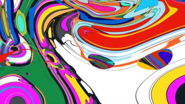 soyut psikedelik dijital sanat eserleri canlı kıvrımlı renkler içerir, dinamik, akışkan bir bileşim oluşturur.