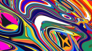 soyut psikedelik dijital sanat eserleri canlı kıvrımlı renkler içerir, dinamik, akışkan bir bileşim oluşturur.