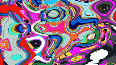soyut psikedelik dijital sanat eserleri canlı kıvrımlı renkler içerir, dinamik, akışkan bir bileşim oluşturur.