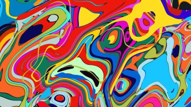 soyut psikedelik dijital sanat eserleri canlı kıvrımlı renkler içerir, dinamik, akışkan bir bileşim oluşturur.