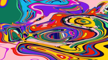 soyut psikedelik dijital sanat eserleri canlı kıvrımlı renkler içerir, dinamik, akışkan bir bileşim oluşturur.