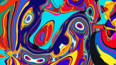 soyut psikedelik dijital sanat eserleri canlı kıvrımlı renkler içerir, dinamik, akışkan bir bileşim oluşturur.