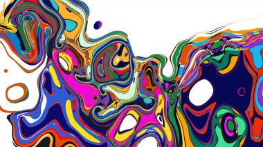 soyut psikedelik dijital sanat eserleri canlı kıvrımlı renkler içerir, dinamik, akışkan bir bileşim oluşturur.