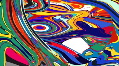 soyut psikedelik dijital sanat eserleri canlı kıvrımlı renkler içerir, dinamik, akışkan bir bileşim oluşturur.