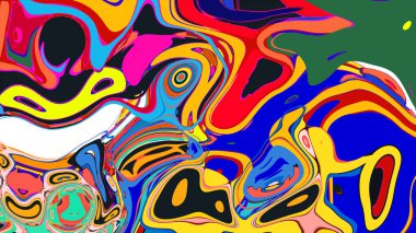 soyut psikedelik dijital sanat eserleri canlı kıvrımlı renkler içerir, dinamik, akışkan bir bileşim oluşturur.