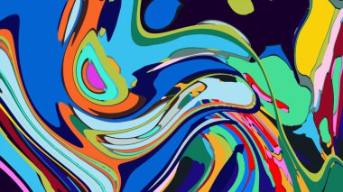 soyut psikedelik dijital sanat eserleri canlı kıvrımlı renkler içerir, dinamik, akışkan bir bileşim oluşturur.