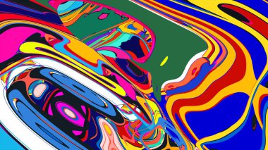 soyut psikedelik dijital sanat eserleri canlı kıvrımlı renkler içerir, dinamik, akışkan bir bileşim oluşturur.