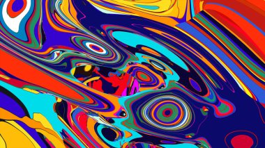 soyut psikedelik dijital sanat eserleri canlı kıvrımlı renkler içerir, dinamik, akışkan bir bileşim oluşturur.