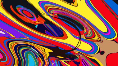 soyut psikedelik dijital sanat eserleri canlı kıvrımlı renkler içerir, dinamik, akışkan bir bileşim oluşturur.