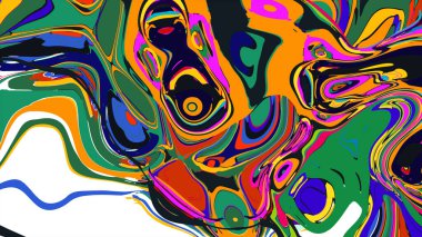 soyut psikedelik dijital sanat eserleri canlı kıvrımlı renkler içerir, dinamik, akışkan bir bileşim oluşturur.