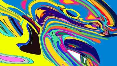 soyut psikedelik dijital sanat eserleri canlı kıvrımlı renkler içerir, dinamik, akışkan bir bileşim oluşturur.