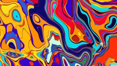 soyut psikedelik dijital sanat eserleri canlı kıvrımlı renkler içerir, dinamik, akışkan bir bileşim oluşturur.