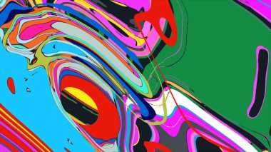 soyut psikedelik dijital sanat eserleri canlı kıvrımlı renkler içerir, dinamik, akışkan bir bileşim oluşturur.