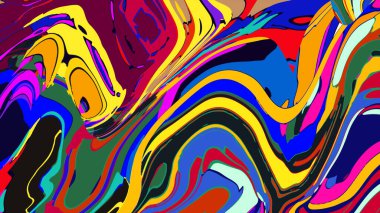 soyut psikedelik dijital sanat eserleri canlı kıvrımlı renkler içerir, dinamik, akışkan bir bileşim oluşturur.