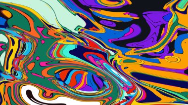 soyut psikedelik dijital sanat eserleri canlı kıvrımlı renkler içerir, dinamik, akışkan bir bileşim oluşturur.