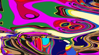 soyut psikedelik dijital sanat eserleri canlı kıvrımlı renkler içerir, dinamik, akışkan bir bileşim oluşturur.