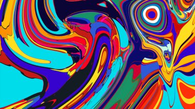 soyut psikedelik dijital sanat eserleri canlı kıvrımlı renkler içerir, dinamik, akışkan bir bileşim oluşturur.