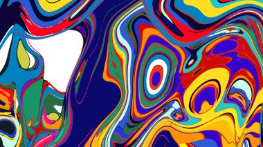 soyut psikedelik dijital sanat eserleri canlı kıvrımlı renkler içerir, dinamik, akışkan bir bileşim oluşturur.