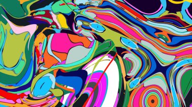 soyut psikedelik dijital sanat eserleri canlı kıvrımlı renkler içerir, dinamik, akışkan bir bileşim oluşturur.