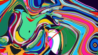 soyut psikedelik dijital sanat eserleri canlı kıvrımlı renkler içerir, dinamik, akışkan bir bileşim oluşturur.