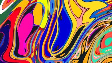 soyut psikedelik dijital sanat eserleri canlı kıvrımlı renkler içerir, dinamik, akışkan bir bileşim oluşturur.