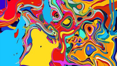 soyut psikedelik dijital sanat eserleri canlı kıvrımlı renkler içerir, dinamik, akışkan bir bileşim oluşturur.