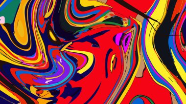 soyut psikedelik dijital sanat eserleri canlı kıvrımlı renkler içerir, dinamik, akışkan bir bileşim oluşturur.