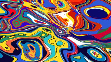 soyut psikedelik dijital sanat eserleri canlı kıvrımlı renkler içerir, dinamik, akışkan bir bileşim oluşturur.