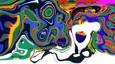 soyut psikedelik dijital sanat eserleri canlı kıvrımlı renkler içerir, dinamik, akışkan bir bileşim oluşturur.