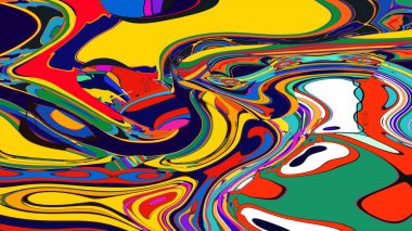 soyut psikedelik dijital sanat eserleri canlı kıvrımlı renkler içerir, dinamik, akışkan bir bileşim oluşturur.