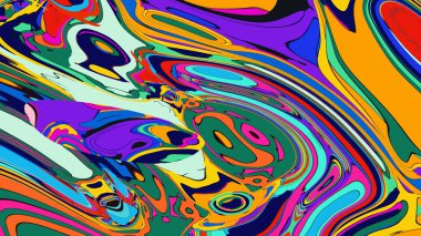 soyut psikedelik dijital sanat eserleri canlı kıvrımlı renkler içerir, dinamik, akışkan bir bileşim oluşturur.