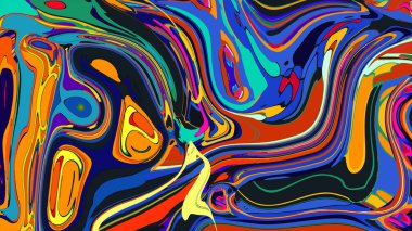 soyut psikedelik dijital sanat eserleri canlı kıvrımlı renkler içerir, dinamik, akışkan bir bileşim oluşturur.