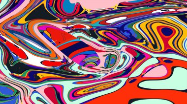 soyut psikedelik dijital sanat eserleri canlı kıvrımlı renkler içerir, dinamik, akışkan bir bileşim oluşturur.