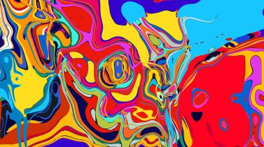 soyut psikedelik dijital sanat eserleri canlı kıvrımlı renkler içerir, dinamik, akışkan bir bileşim oluşturur.