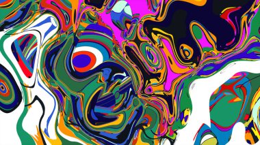 soyut psikedelik dijital sanat eserleri canlı kıvrımlı renkler içerir, dinamik, akışkan bir bileşim oluşturur.
