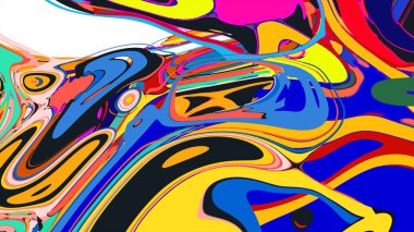 soyut psikedelik dijital sanat eserleri canlı kıvrımlı renkler içerir, dinamik, akışkan bir bileşim oluşturur.