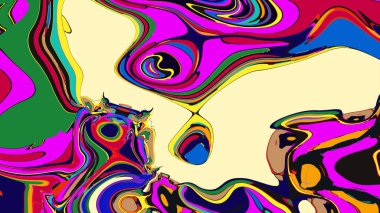 soyut psikedelik dijital sanat eserleri canlı kıvrımlı renkler içerir, dinamik, akışkan bir bileşim oluşturur.