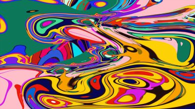 soyut psikedelik dijital sanat eserleri canlı kıvrımlı renkler içerir, dinamik, akışkan bir bileşim oluşturur.