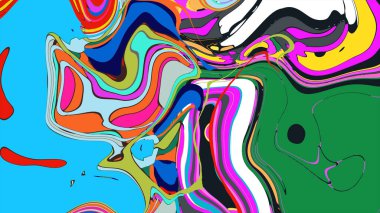 soyut psikedelik dijital sanat eserleri canlı kıvrımlı renkler içerir, dinamik, akışkan bir bileşim oluşturur.