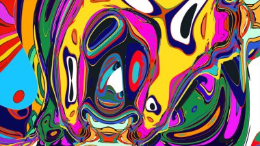 soyut psikedelik dijital sanat eserleri canlı kıvrımlı renkler içerir, dinamik, akışkan bir bileşim oluşturur.