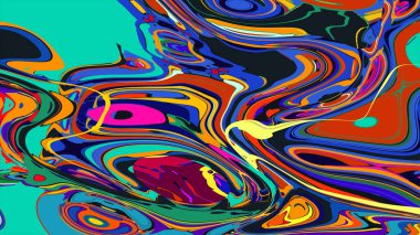 soyut psikedelik dijital sanat eserleri canlı kıvrımlı renkler içerir, dinamik, akışkan bir bileşim oluşturur.