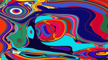 soyut psikedelik dijital sanat eserleri canlı kıvrımlı renkler içerir, dinamik, akışkan bir bileşim oluşturur.