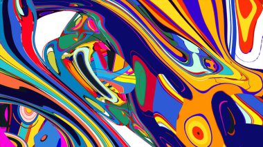 soyut psikedelik dijital sanat eserleri canlı kıvrımlı renkler içerir, dinamik, akışkan bir bileşim oluşturur.