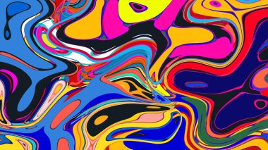 soyut psikedelik dijital sanat eserleri canlı kıvrımlı renkler içerir, dinamik, akışkan bir bileşim oluşturur.