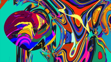 soyut psikedelik dijital sanat eserleri canlı kıvrımlı renkler içerir, dinamik, akışkan bir bileşim oluşturur.