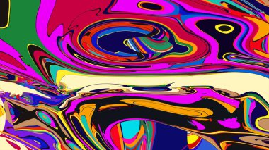 soyut psikedelik dijital sanat eserleri canlı kıvrımlı renkler içerir, dinamik, akışkan bir bileşim oluşturur.